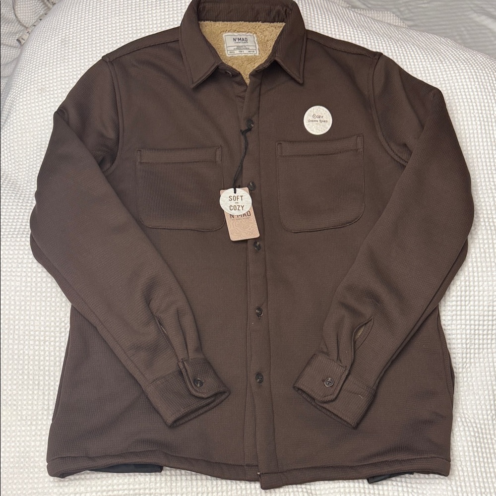 Brown Men's NoMad by Craft+Flow Sherpa Lined Shirt/Jacket - Small
